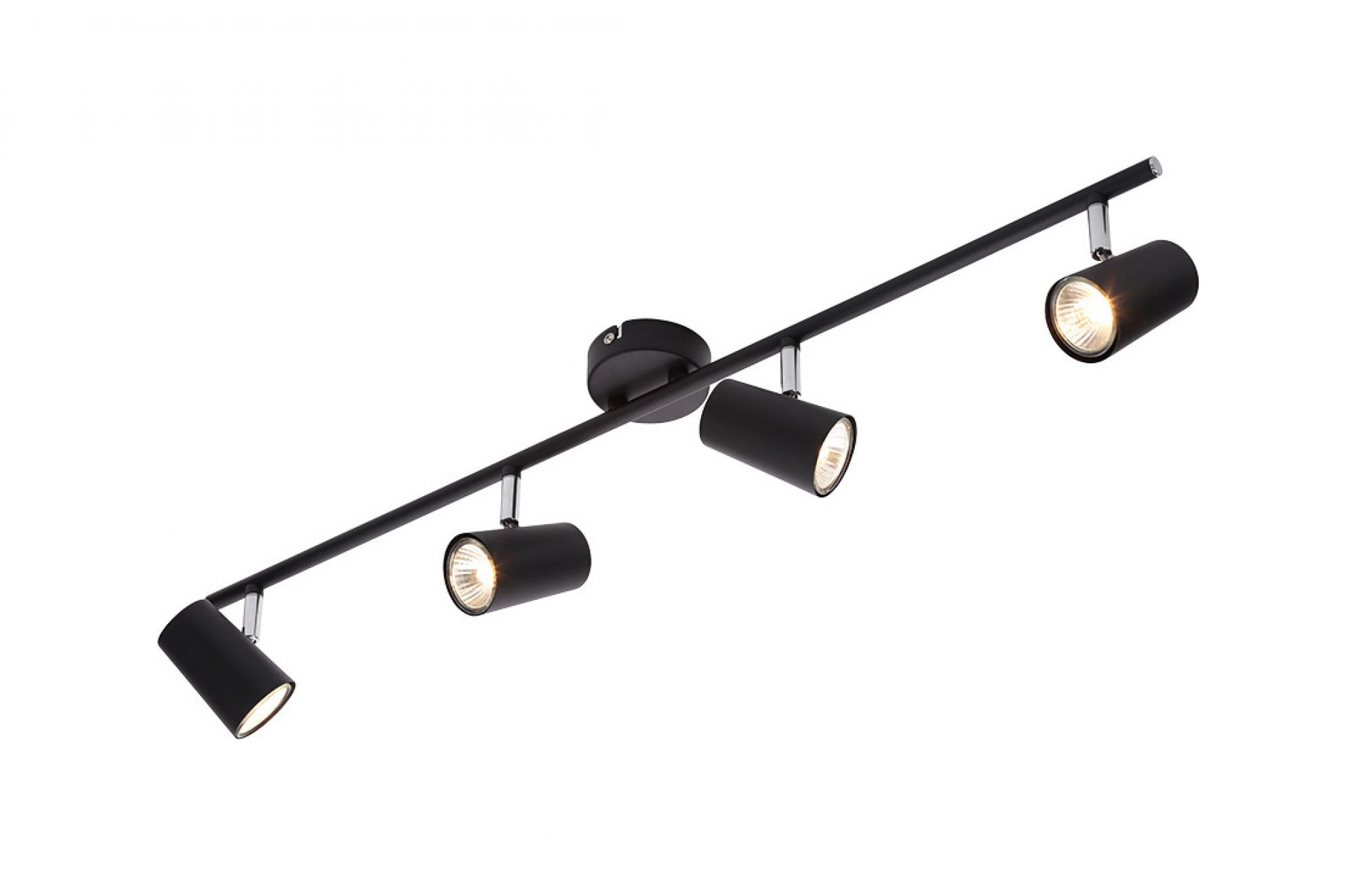 Forum INL-31723-BLK Harvey 4 x GU10 Contemporary Bar Spotlight IP20 Black
