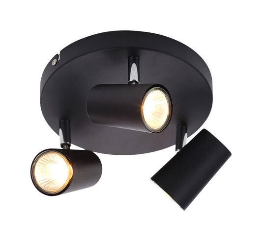 Forum INL-31776-BLK Harvey 3 x GU10 Contemporary Plate Spotlight IP20 Black