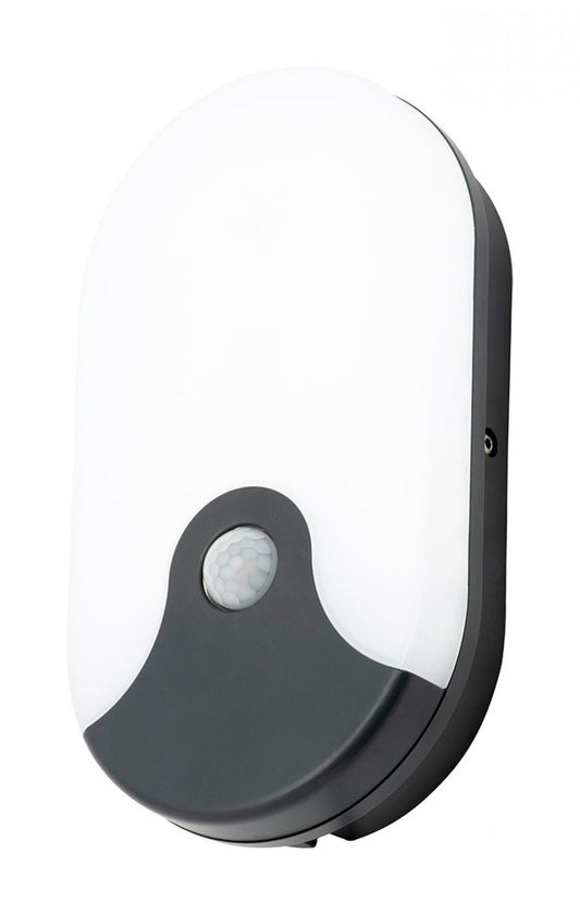 Forum CZ-34017-BLK Turus 15W CCT LED Oval Bulkhead with PIR IP65 Black