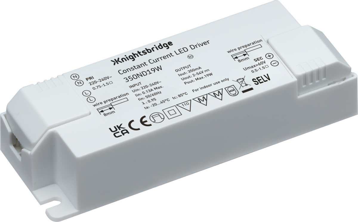Knightsbridge 350ND19W 2-54V 19W 350ma Constant Current Dimmable LED Driver
