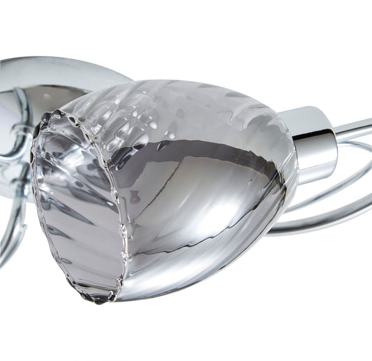 Forum SPA-35828-CHR Veria 3 x G9 Twisted Ceiling Light with Smoked Glass Shades IP44 Chrome