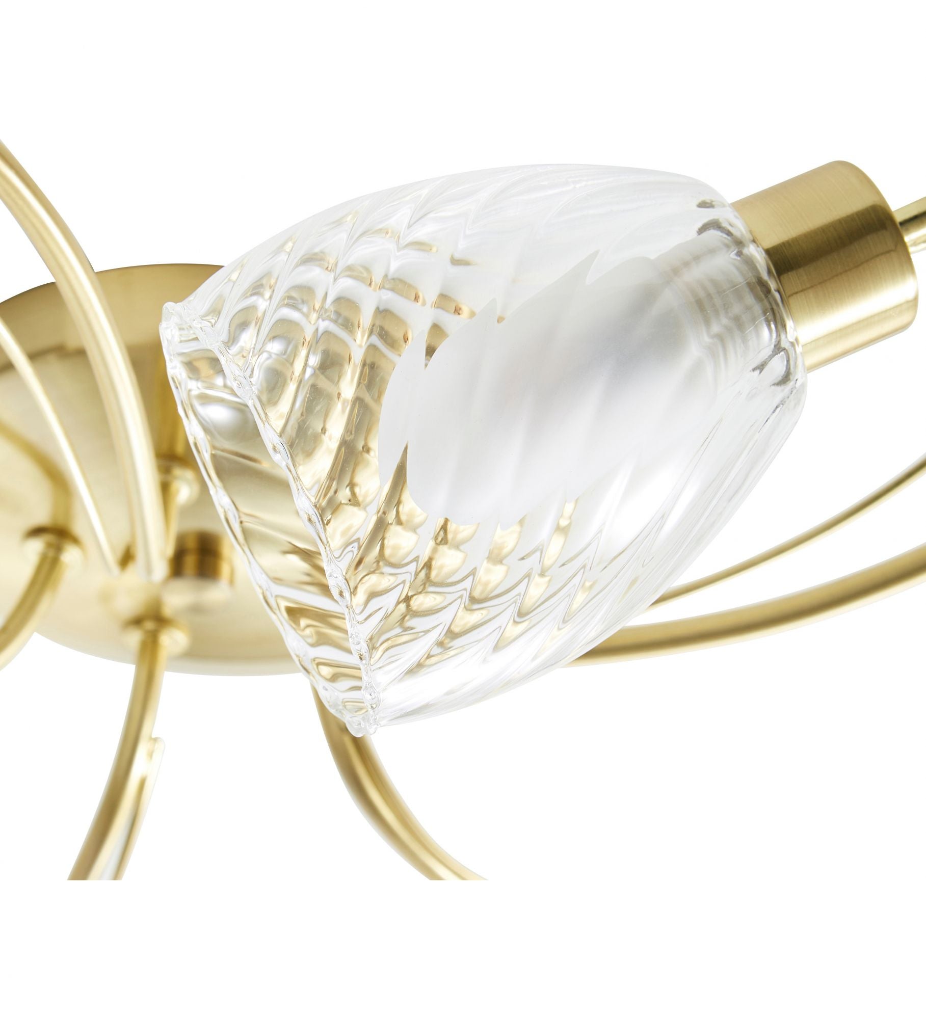 Forum SPA-35829-SBRS Veria 5 x G9 Twisted Ceiling Light with Smoked Glass Shades IP44 Satin Brass