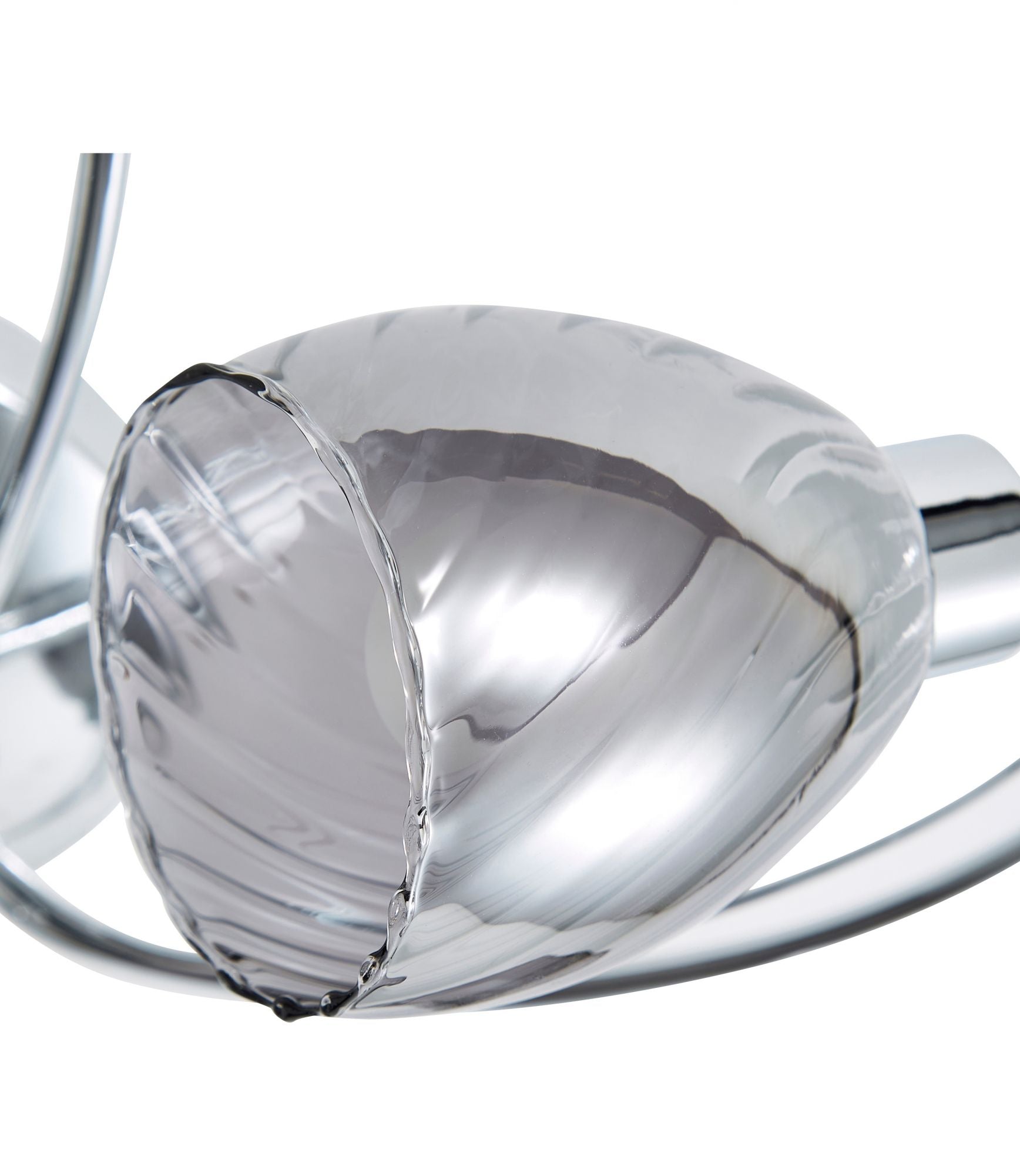 Forum SPA-35829-CHR Veria 5 x G9 Twisted Ceiling Light with Smoked Glass Shades IP44 Chrome
