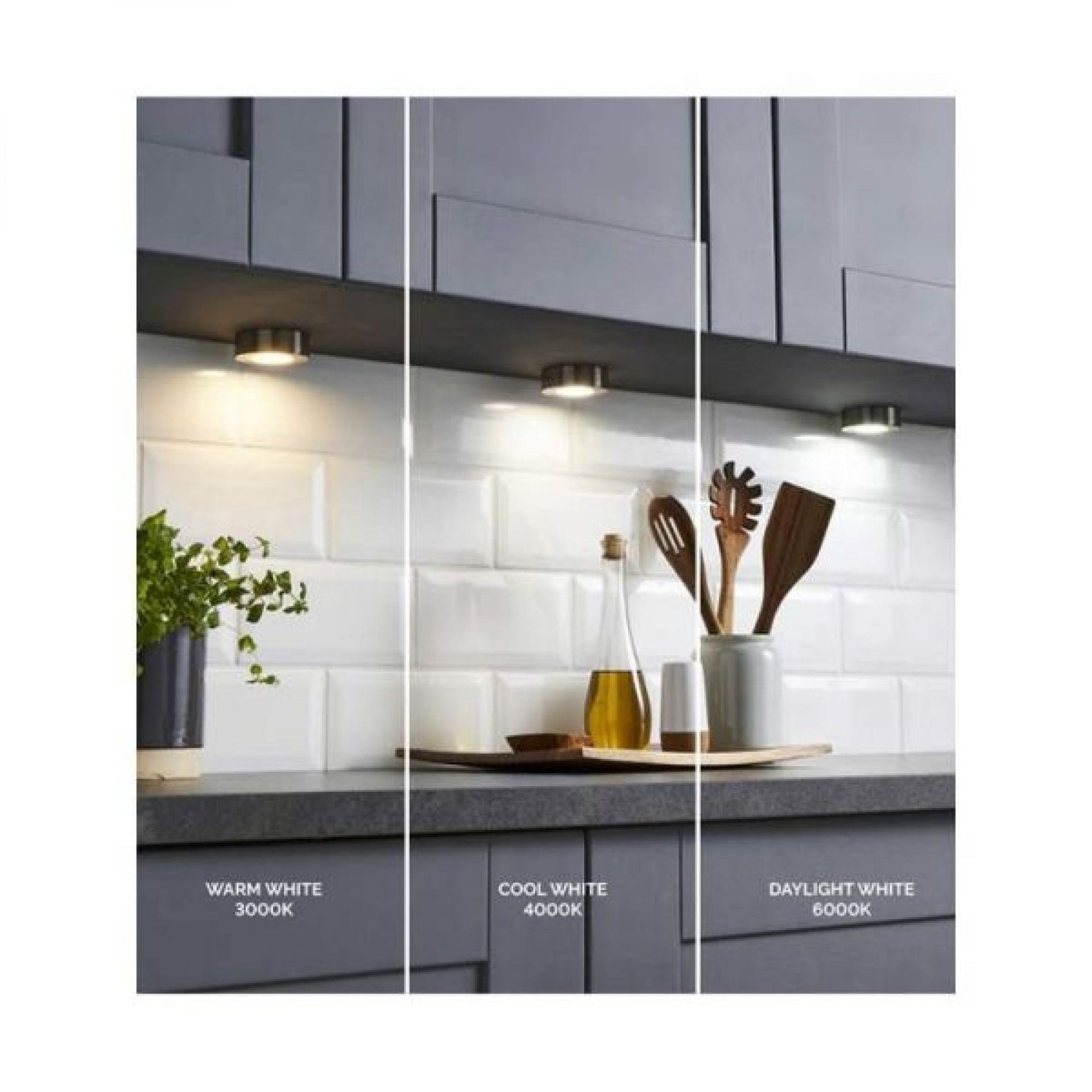 Forum CUL-35860 Ellen 3W CCT LED Round Surface Under Cabinet Light IP20 Satin Nickel
