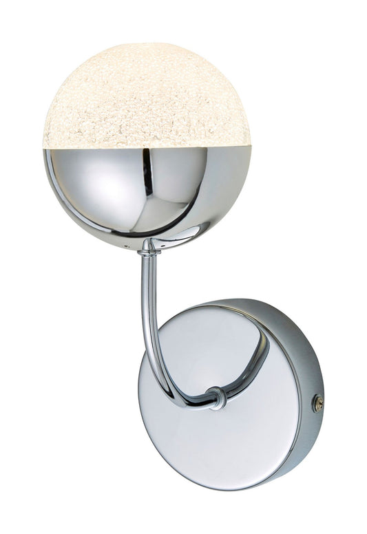 Forum SPA-36300-CHR Rhodes 5W LED Crackle Efflect Globe Wall Light 4000K IP44 Chrome