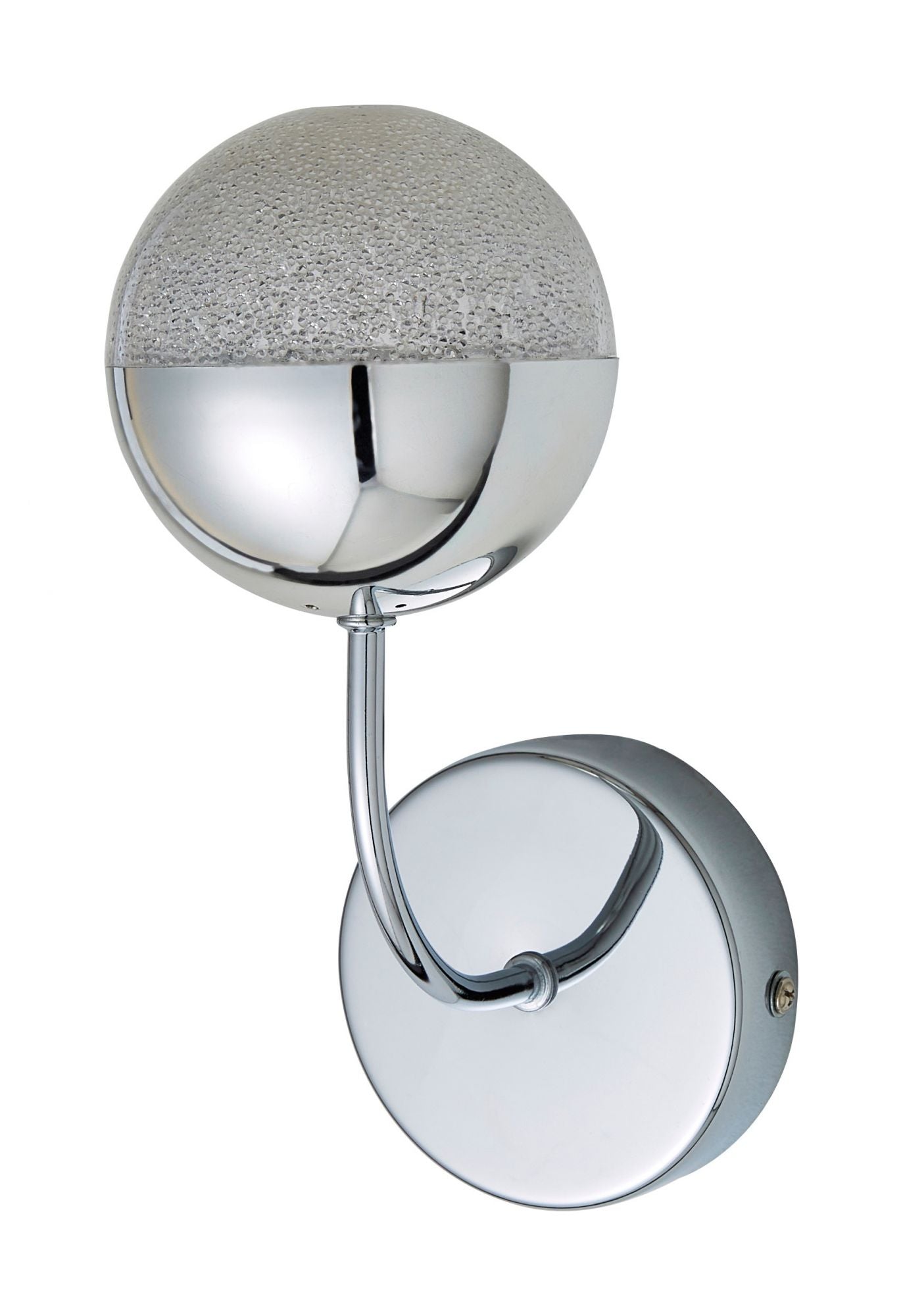 Forum SPA-36300-CHR Rhodes 5W LED Crackle Efflect Globe Wall Light 4000K IP44 Chrome