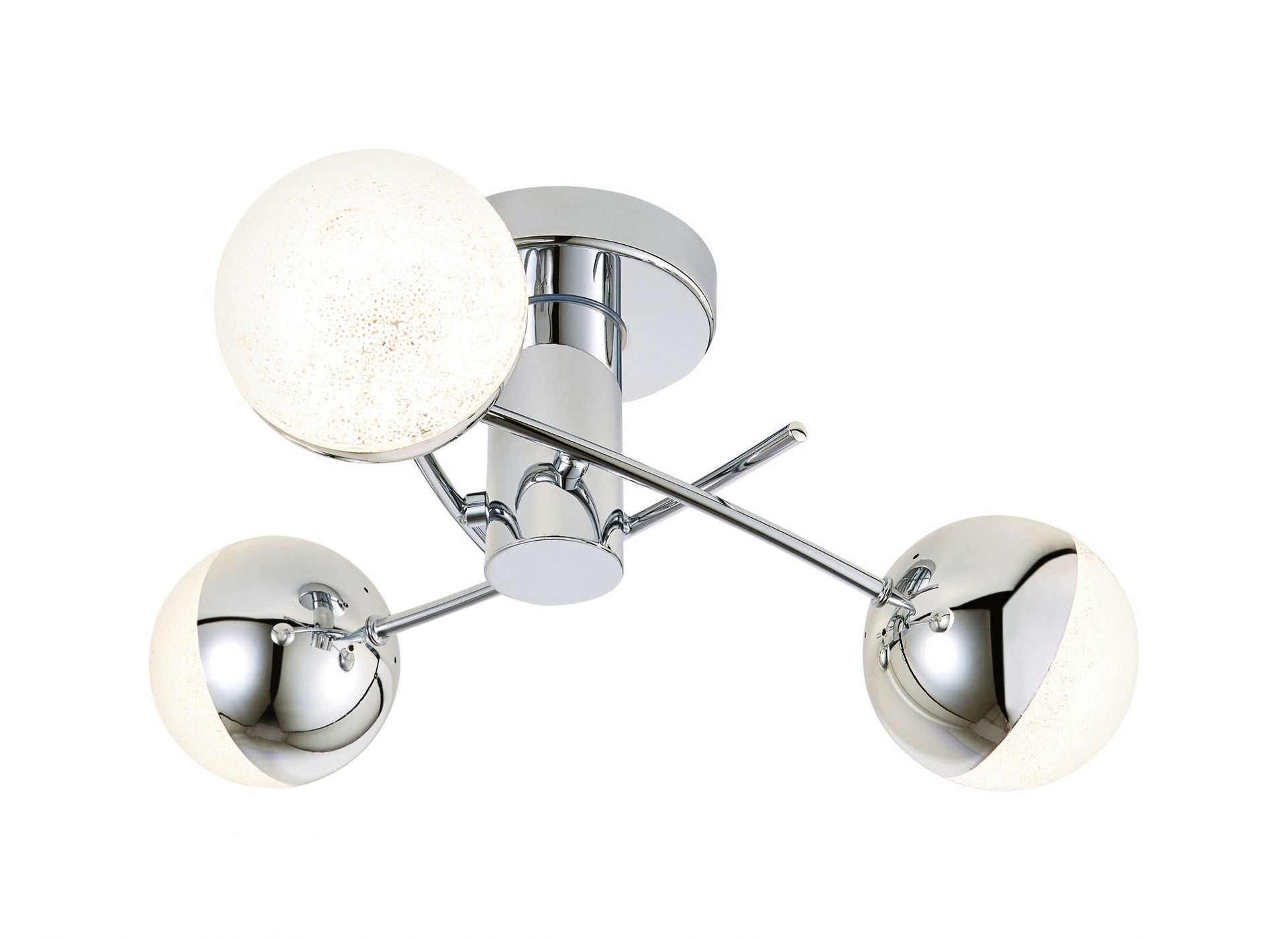 Forum SPA-36302-CHR Rhodes 15W LED Crackle Effect Globe Ceiling Light 4000K IP44 Chrome