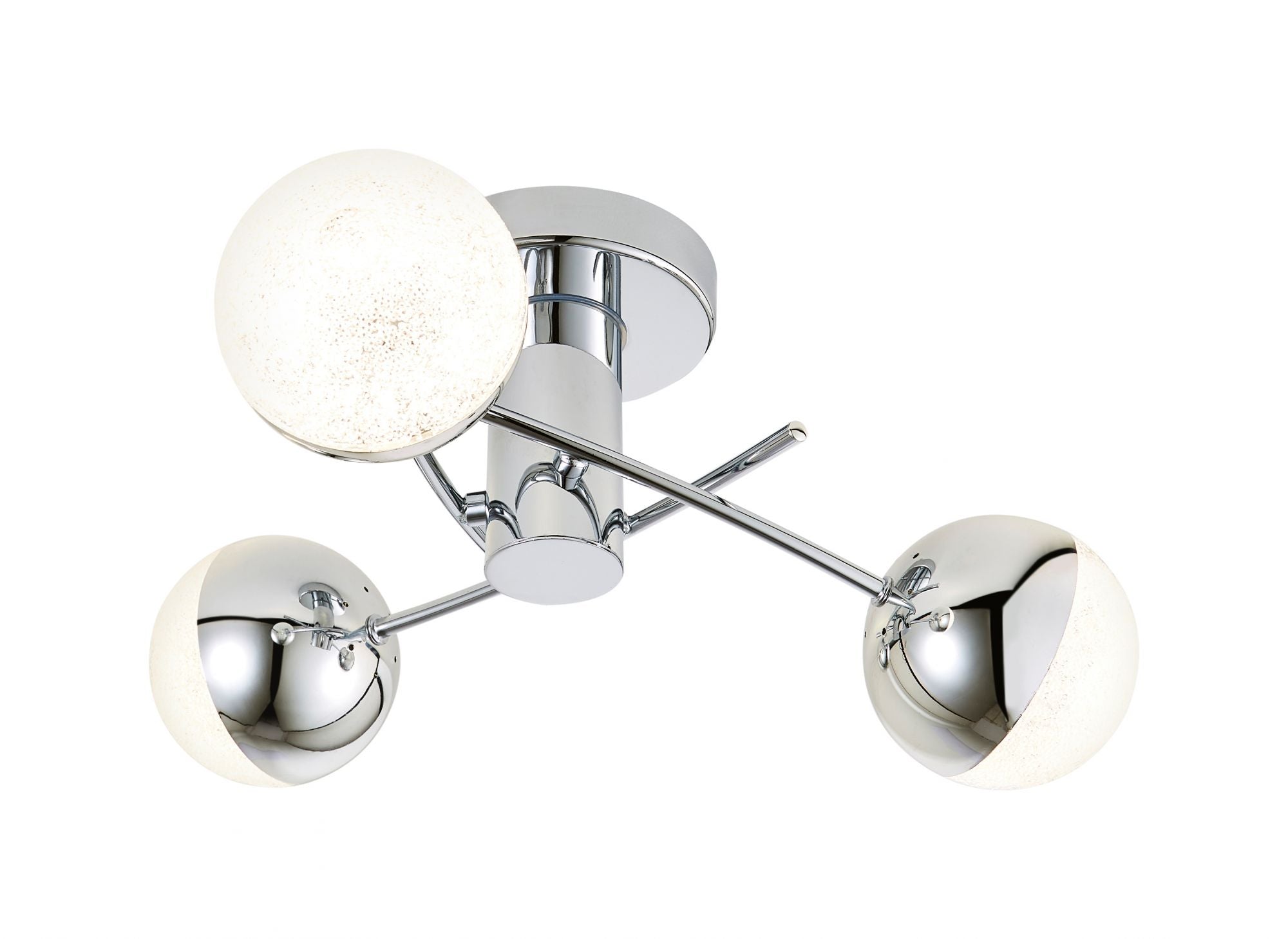 Forum SPA-36302-CHR Rhodes 15W LED Crackle Effect Globe Ceiling Light 4000K IP44 Chrome
