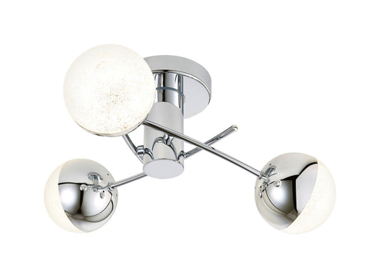 Forum SPA-36302-CHR Rhodes 15W LED Crackle Effect Globe Ceiling Light 4000K IP44 Chrome