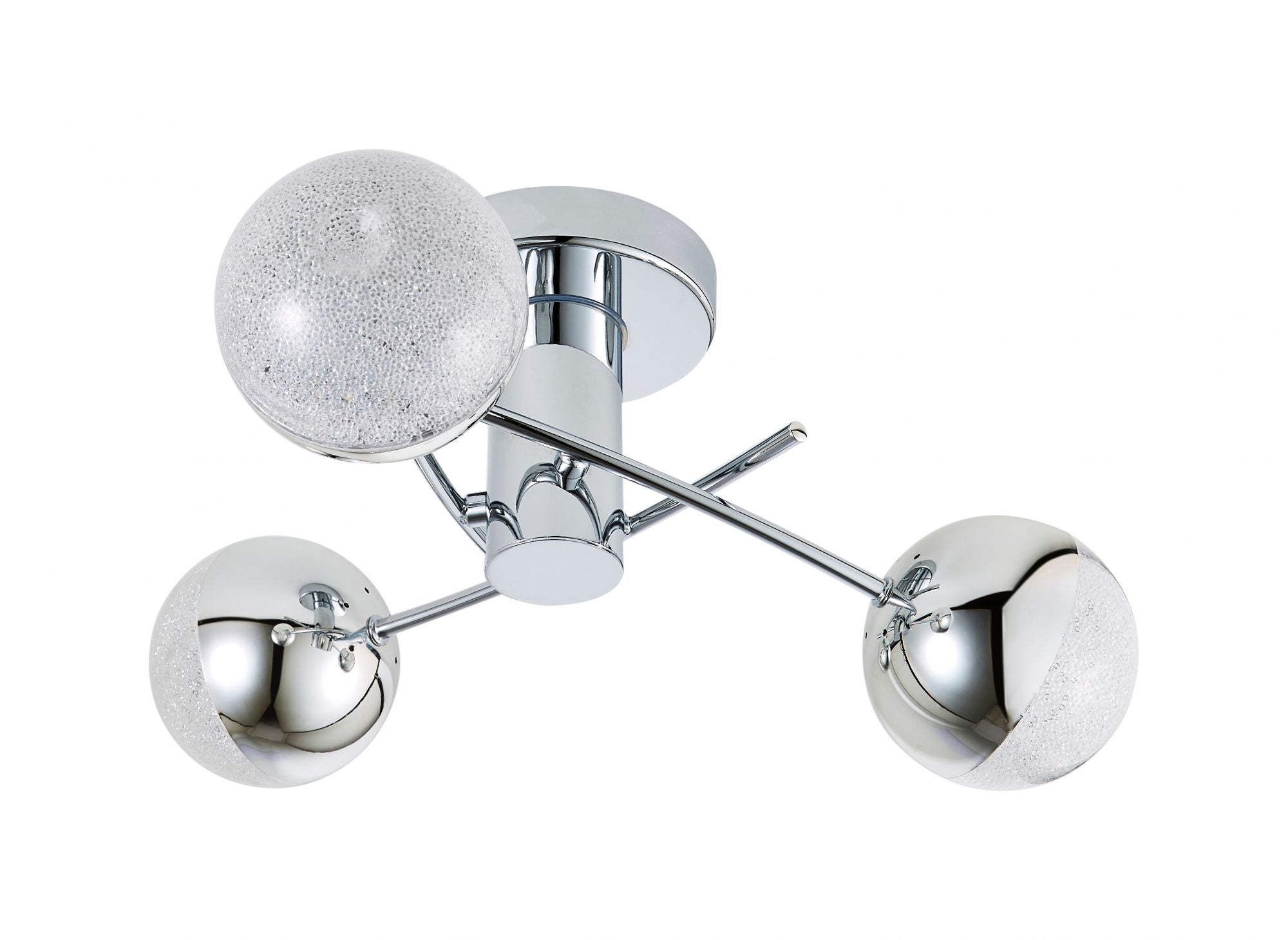 Forum SPA-36302-CHR Rhodes 15W LED Crackle Effect Globe Ceiling Light 4000K IP44 Chrome