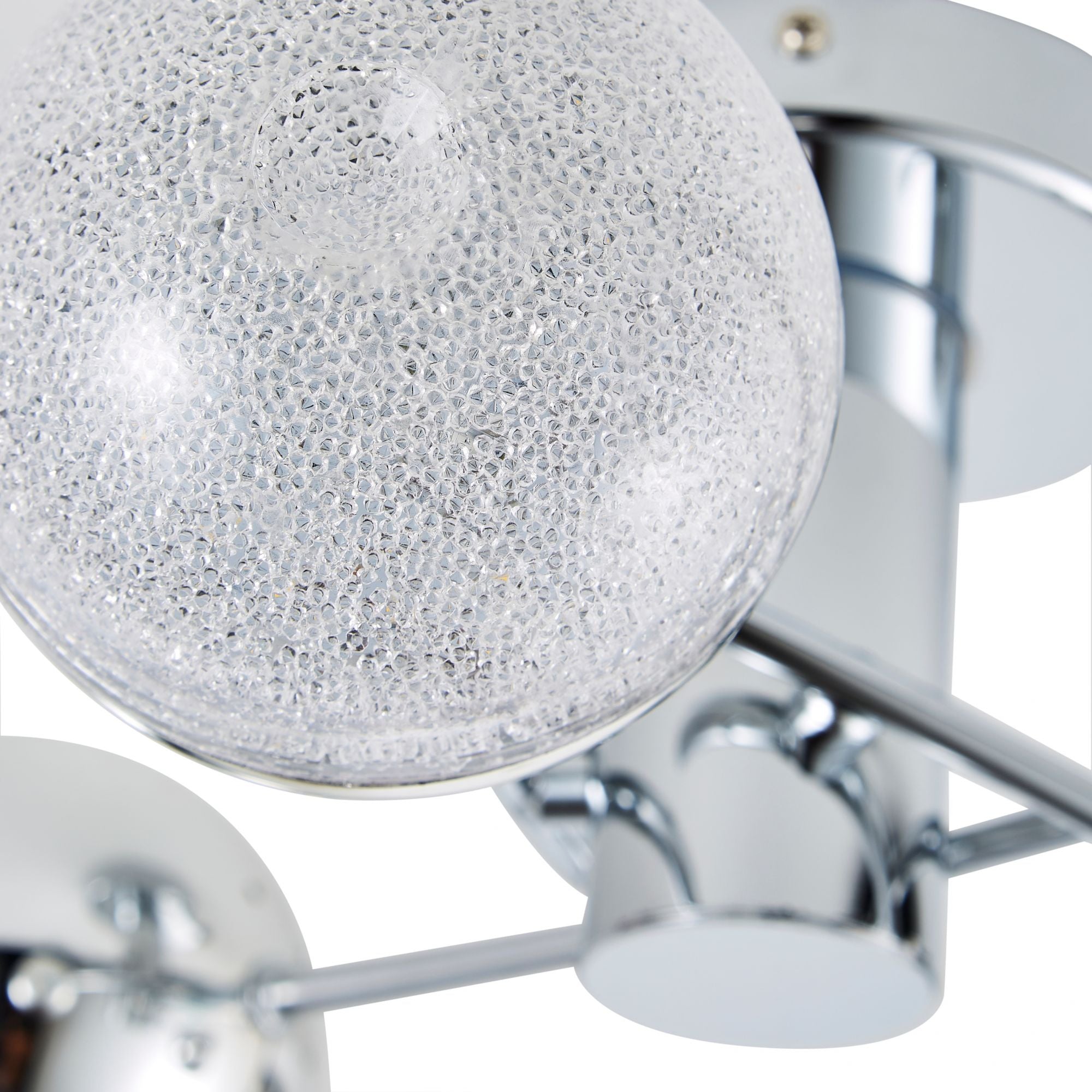 Forum SPA-36302-CHR Rhodes 15W LED Crackle Effect Globe Ceiling Light 4000K IP44 Chrome