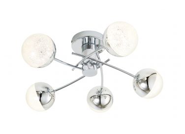 Forum SPA-36303-CHR Rhodes 24W LED Crackle Effect Globe Ceiling Light 4000K IP44 Chrome