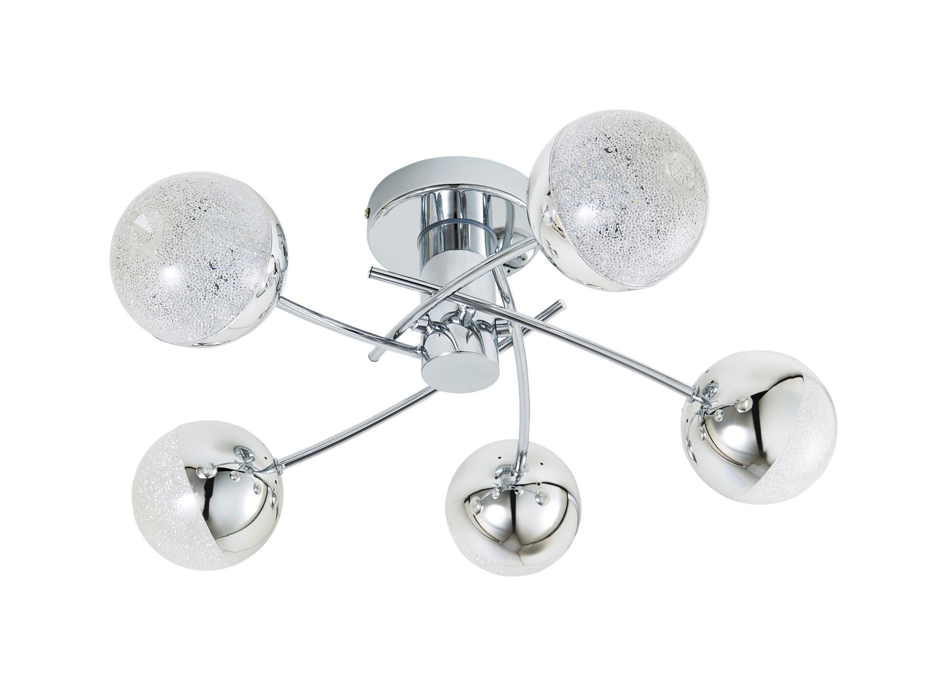 Forum SPA-36303-CHR Rhodes 24W LED Crackle Effect Globe Ceiling Light 4000K IP44 Chrome