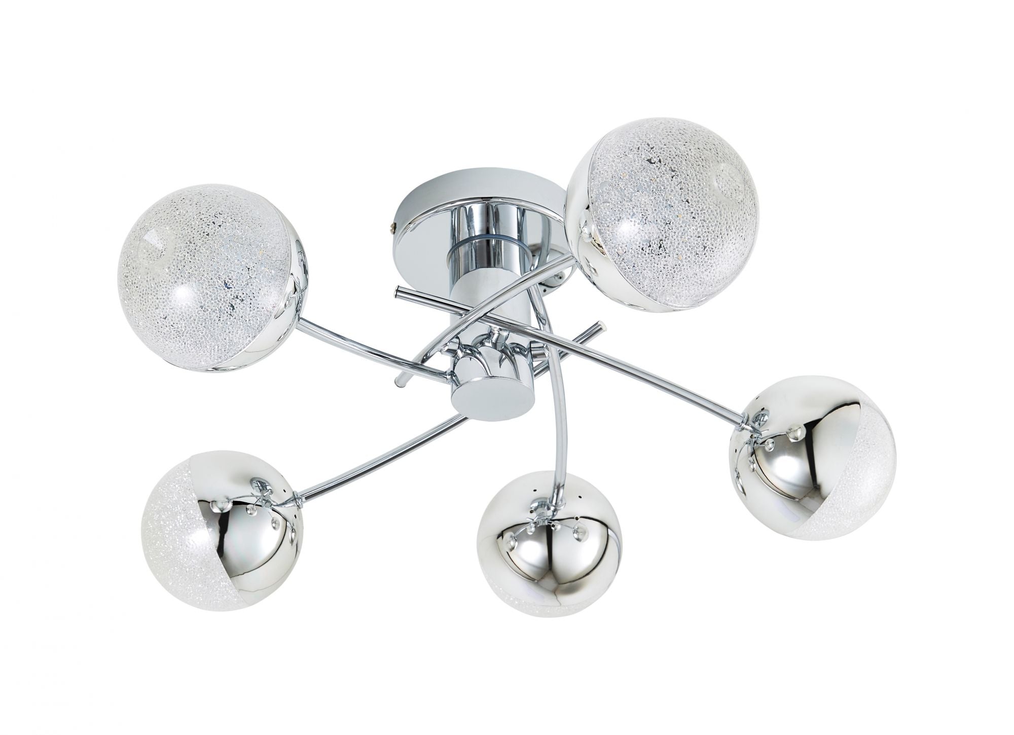 Forum SPA-36303-CHR Rhodes 24W LED Crackle Effect Globe Ceiling Light 4000K IP44 Chrome