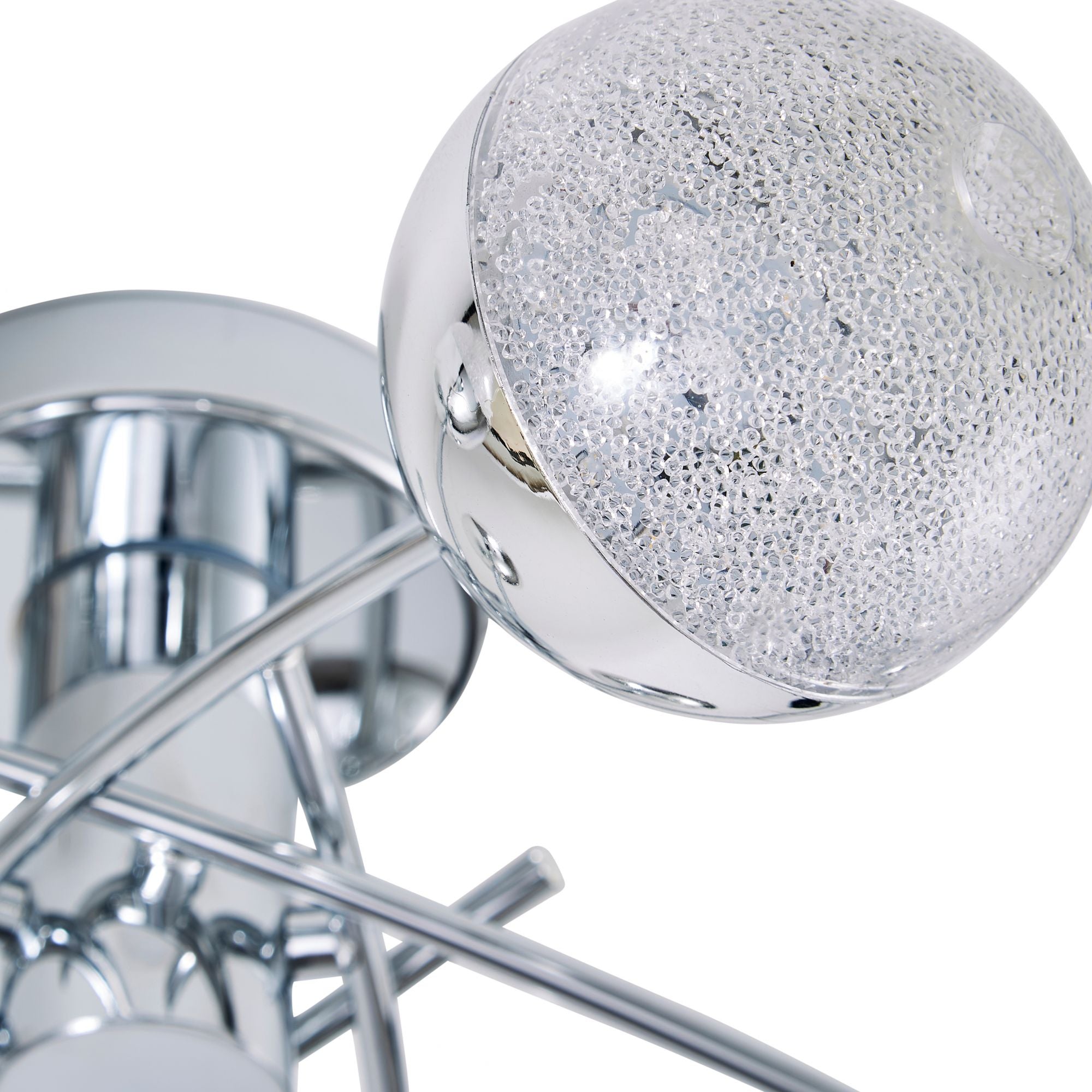 Forum SPA-36303-CHR Rhodes 24W LED Crackle Effect Globe Ceiling Light 4000K IP44 Chrome