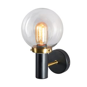 Forum SPA-39778-BLK Arras E27 Glass Globe Shade Wall Light IP44 Black