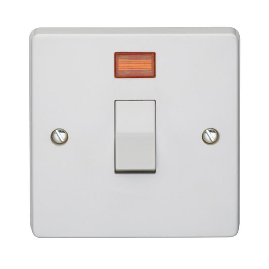 Crabtree 4015/3 1 Gang 20A DP Switch with Neon and Flex Outlet