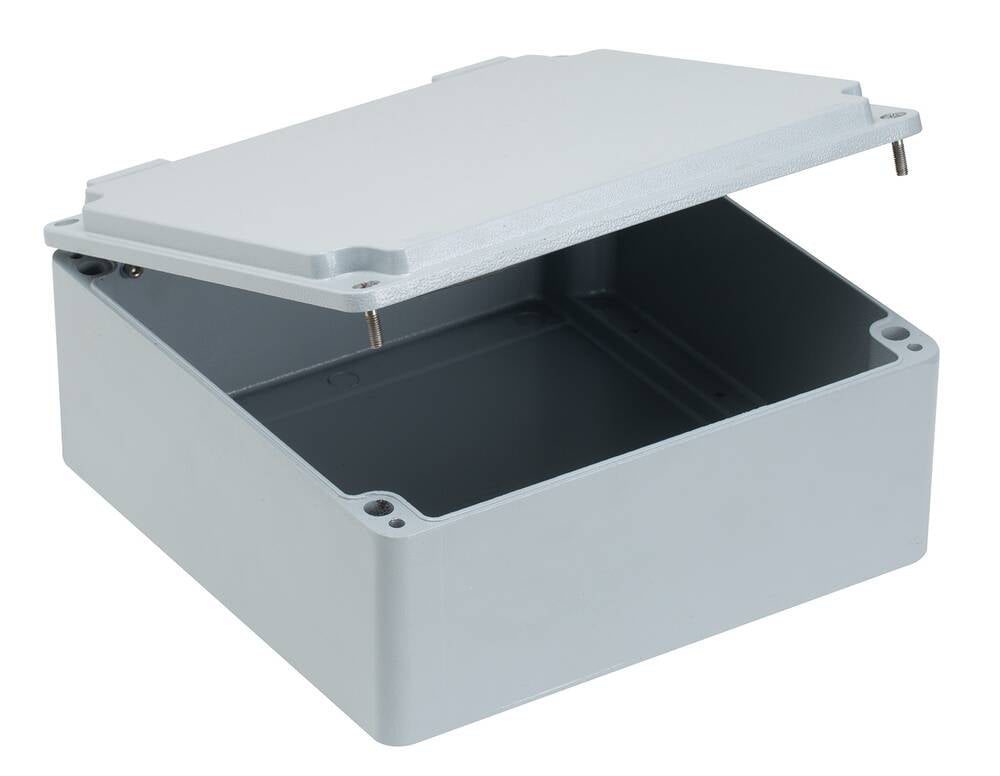 Wiska 402524H Aluminium 250 x 250 x 110mm Smooth Sided Hinged Enclosure IP67