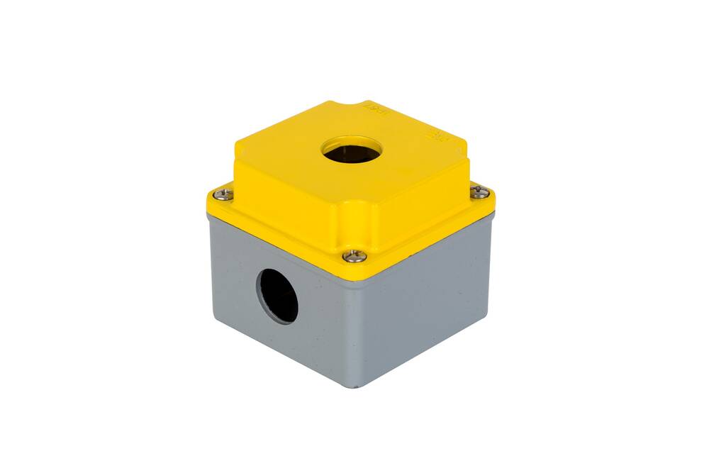 Wiska 402600 Aluminium 1 Hole Pushbutton Enclosure Yellow / Grey IP67