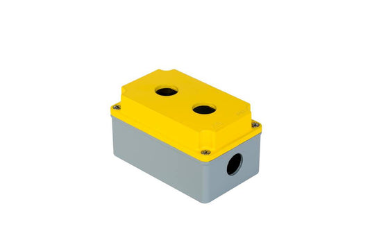 Wiska 402610 Aluminium 2 Hole Pushbutton Enclosure Yellow / Grey IP67