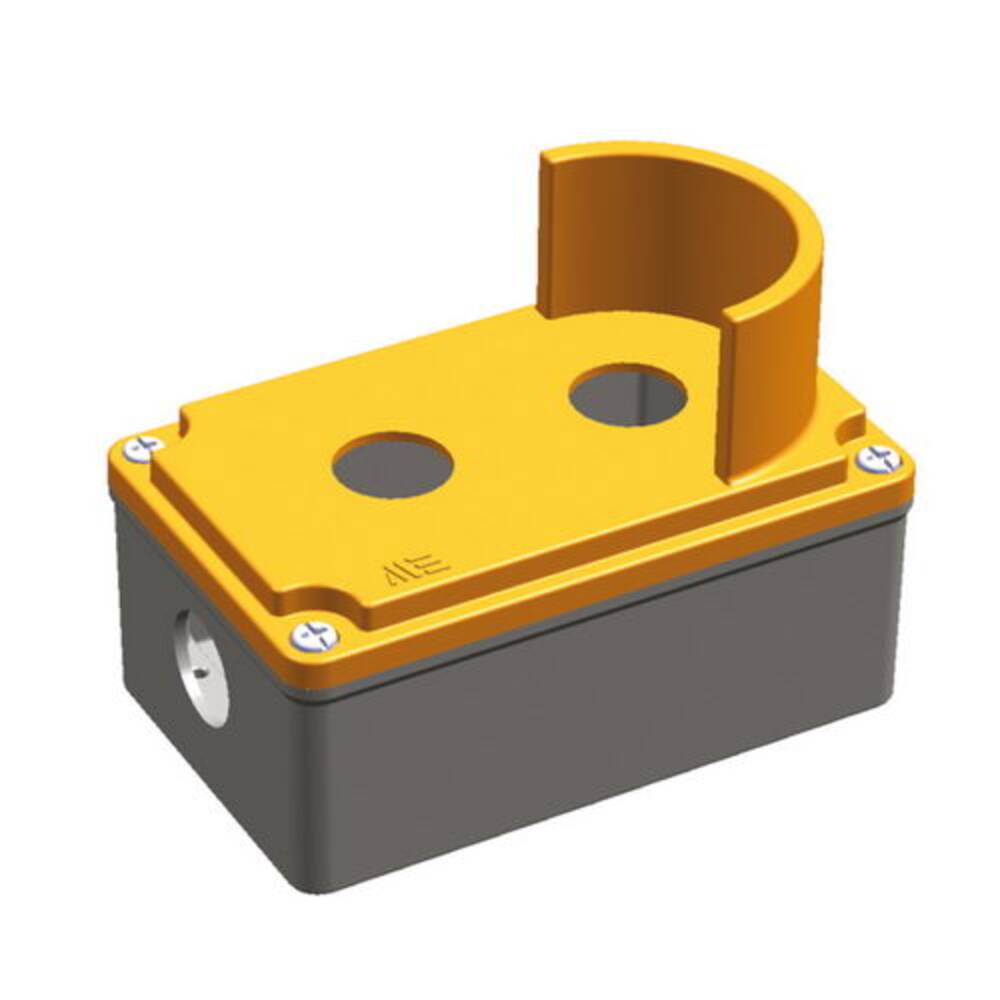 Wiska 402615 Aluminium 2 Hole Pushbutton Enclosure with Guard Yellow / Grey IP67