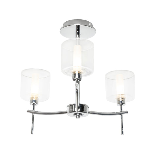 Forum SPA-41074-CHR Montreal 3 x G9 Ceiling Light Pendant with Opal Shades IP44 Chrome