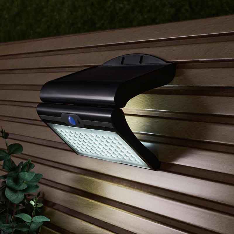 Forum ZN-42056 Blackhall 4.5W LED Solar Wall Light with Photocell and PIR 6500K Black