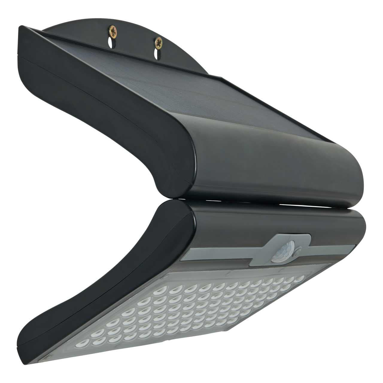 Forum ZN-42056 Blackhall 4.5W LED Solar Wall Light with Photocell and PIR 6500K Black