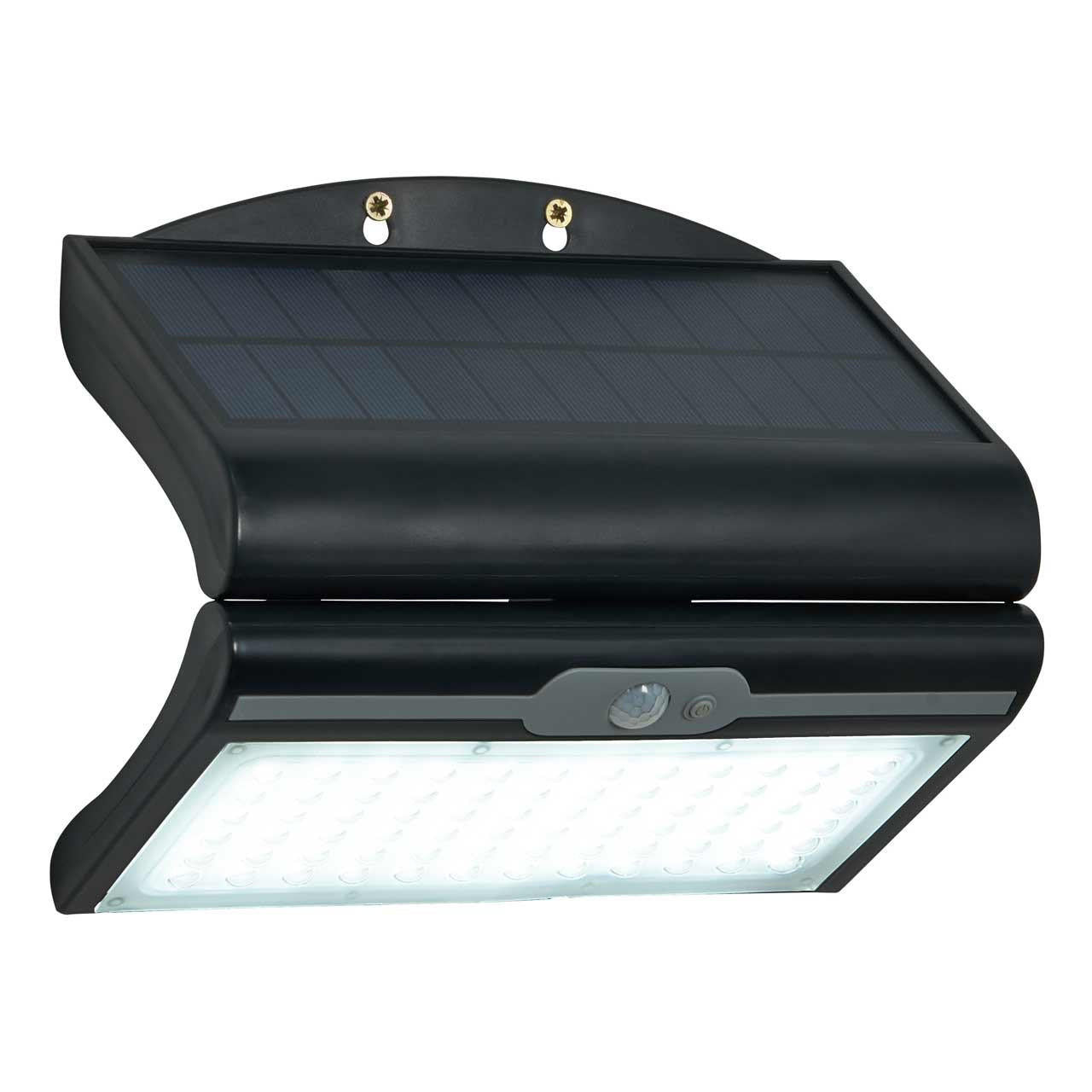 Forum ZN-42056 Blackhall 4.5W LED Solar Wall Light with Photocell and PIR 6500K Black