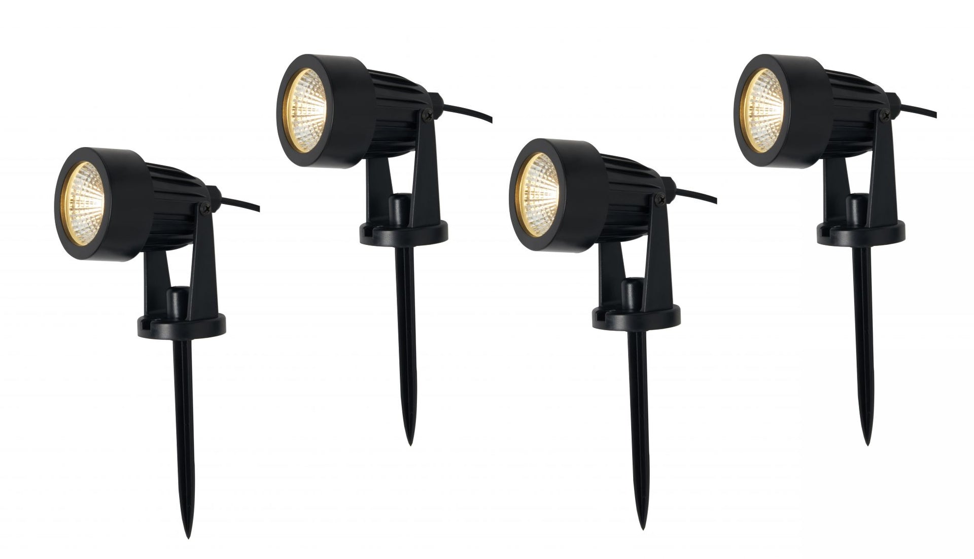 Forum ZN-42058 Maltby 4 x 2W LED Solar Dual Mount Spike Light Kit RGB + 4000K IP65 Black