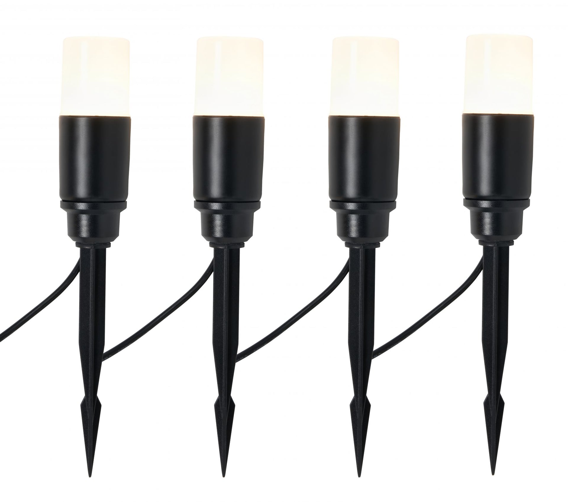 Forum ZN-42059 Daw 4 x 2W LED Solar Dual Mount Spike Light Kit RGB + 4000K IP65 Black