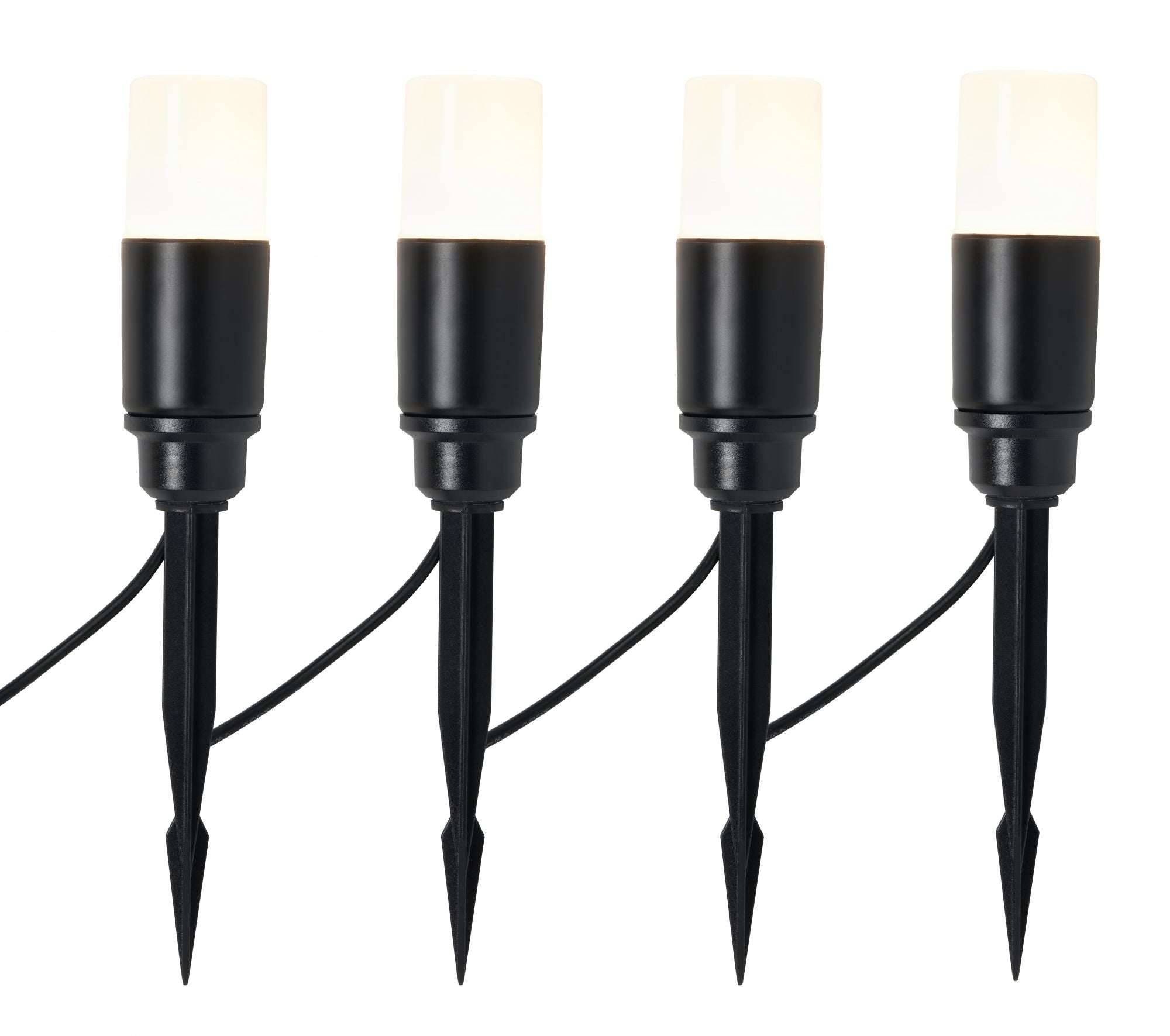 Forum ZN-42059 Daw 4 x 2W LED Solar Dual Mount Spike Light Kit RGB + 4000K IP65 Black