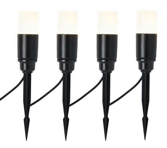 Forum ZN-42059 Daw 4 x 2W LED Solar Dual Mount Spike Light Kit RGB + 4000K IP65 Black