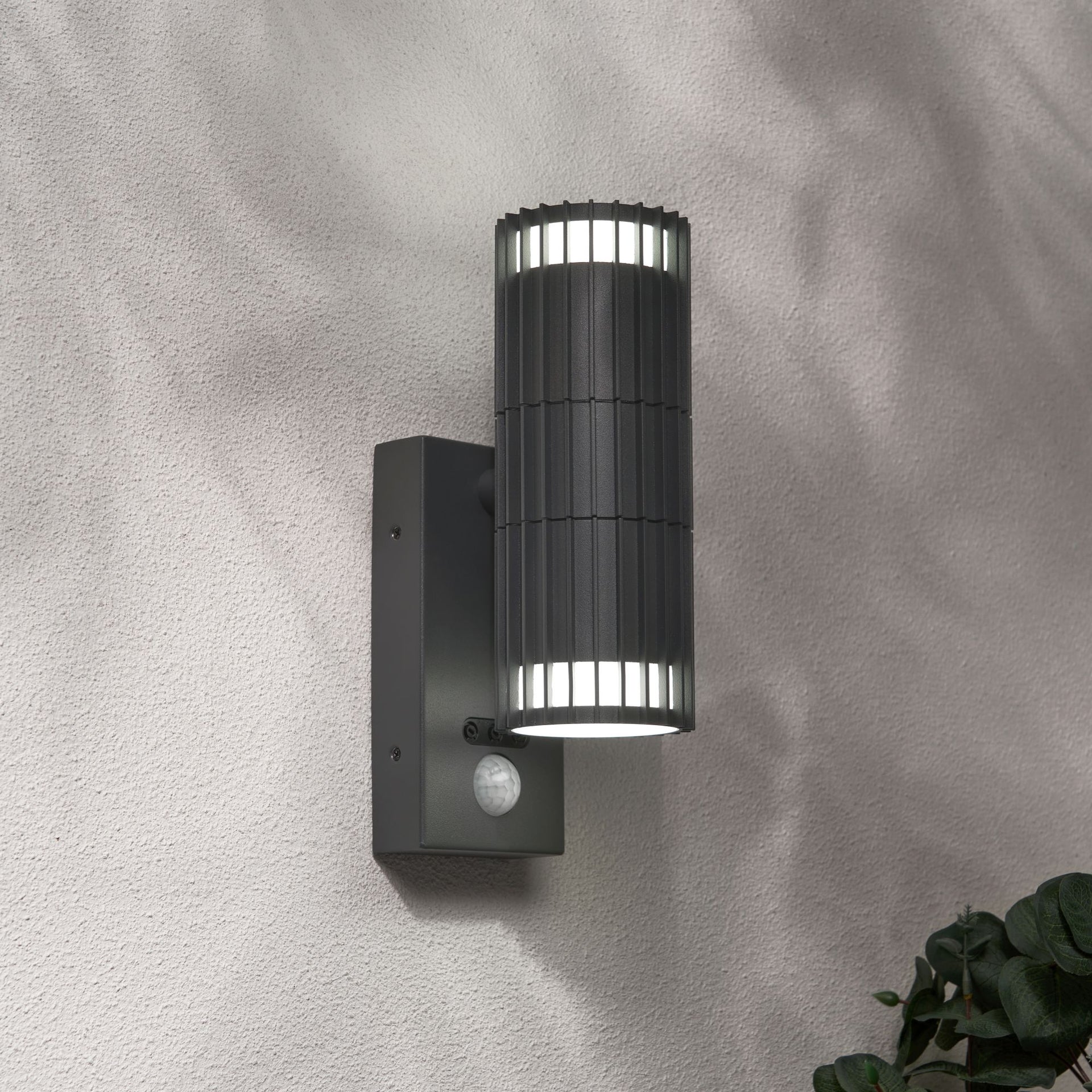 Forum ZN-44263-ANTH Muto 2 x GU10 Up / Down Light with PIR IP65 Anthracite