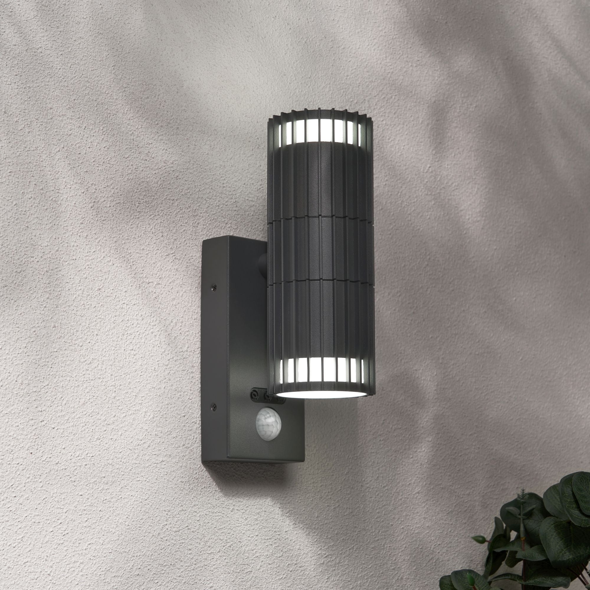 Forum ZN-44263-ANTH Muto 2 x GU10 Up / Down Light with PIR IP65 Anthracite