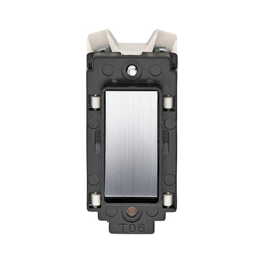 Crabtree 4460/6SC 20A DP Switch Module Satin Chrome Black Trim