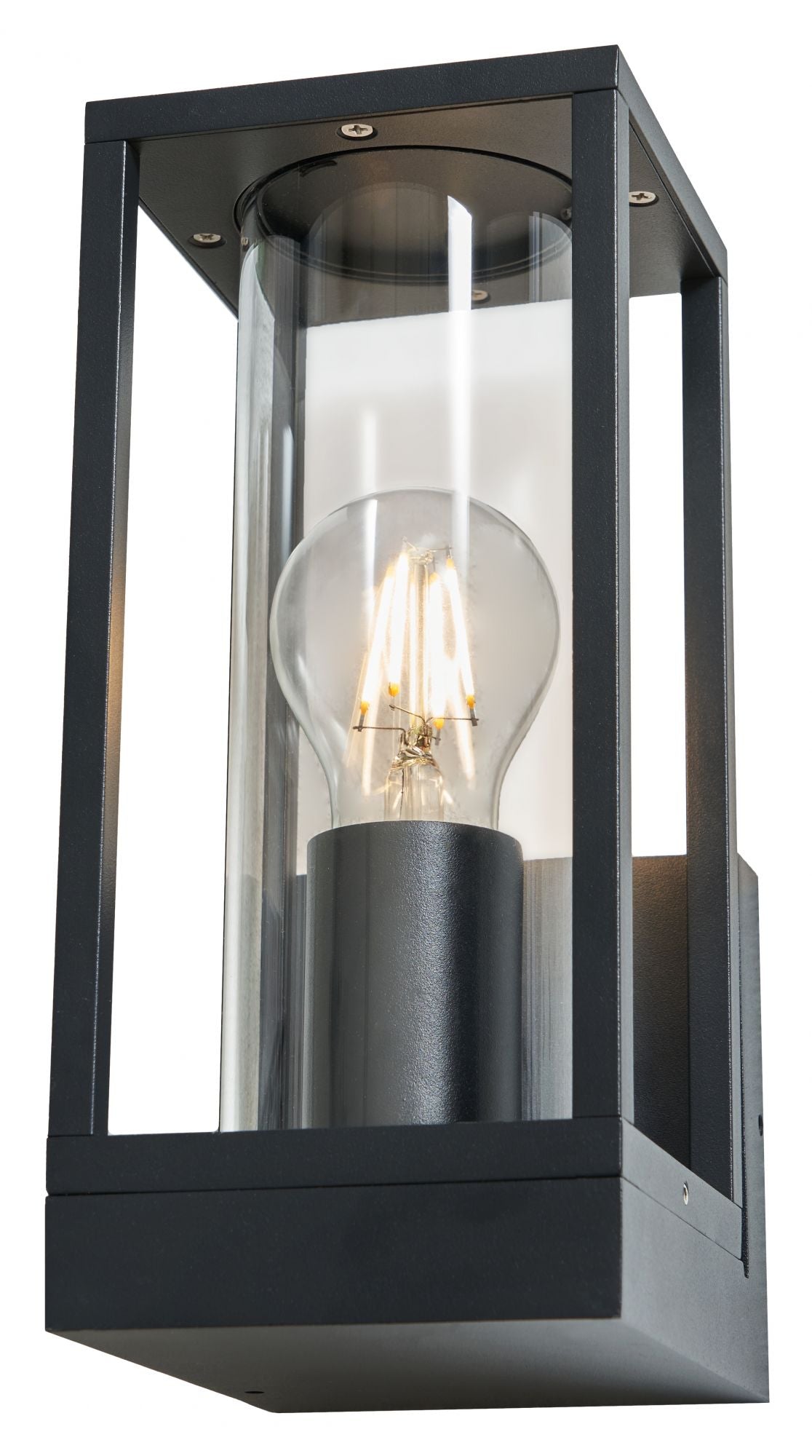 Forum ZN-46033-BLK Harmby E27 Box Wall Lantern IP44 Black