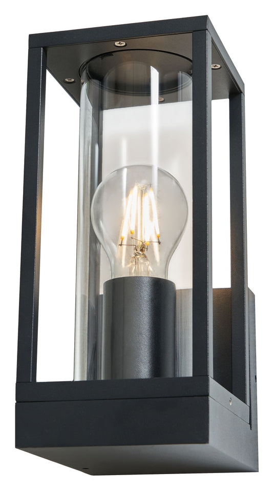 Forum ZN-46033-BLK Harmby E27 Box Wall Lantern IP44 Black