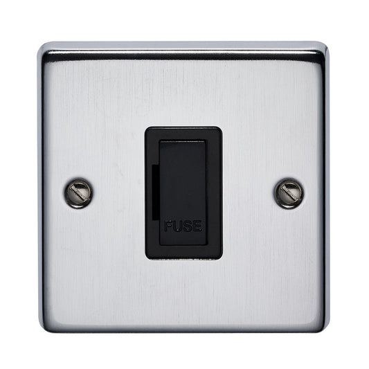 Crabtree 4831/SCBK 13A Unswitched Spur Satin Chrome Black Insert