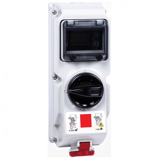 Niglon 16759 16A 5P Interlocked Switched Socket and Enclosure 415V IP44