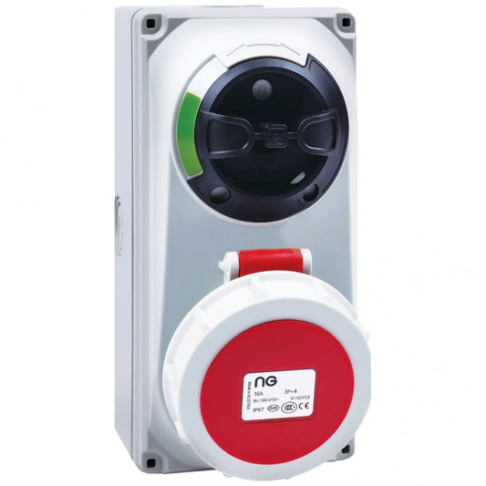 Niglon 16158 16A 4P Compact Interlocked Socket 415V IP67