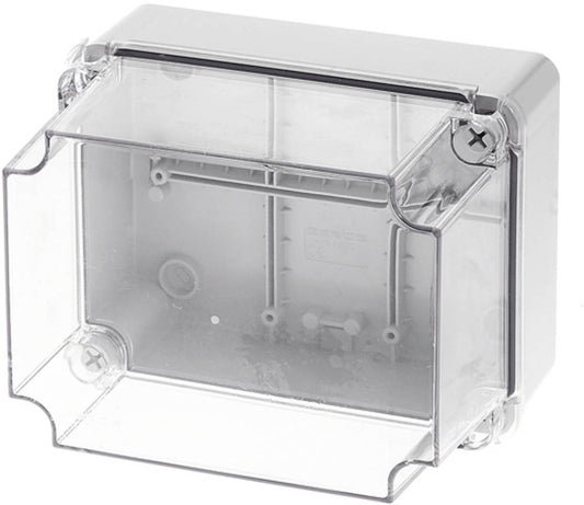 Wiska 50106964 CLDLWIB11 190 x 140 x 140mm ABS Thermoplastic Clear Deep Lid Enclosure Light Grey IP5