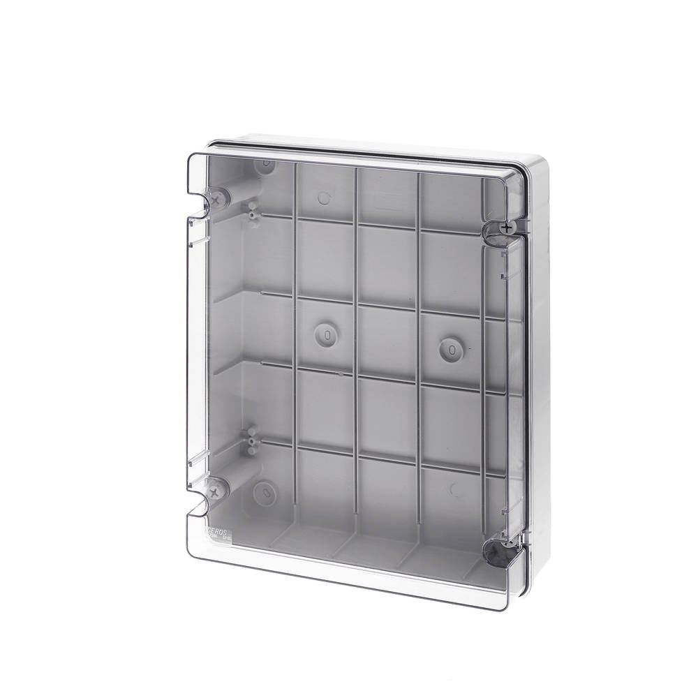 Wiska 50106965 CLWIB14 380 x 300 x 120mm ABS Clear Lid Enclosure Light Grey IP65