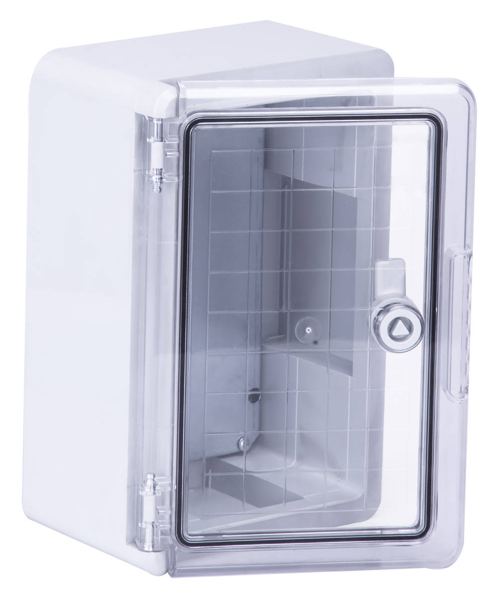Wiska 50107056 WDBT1 200 x 300 x 130mm Distribution Enclosure with Transparent door  Light Grey IP65