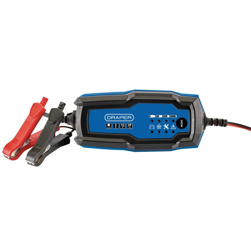 Draper BCI2 6 / 12V 2A Smart Charger & Battery Maintainer Black & Blue