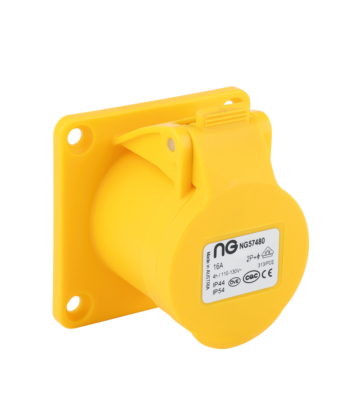Niglon 57480 16A 3P Straight Panel Mount Socket 110V IP44