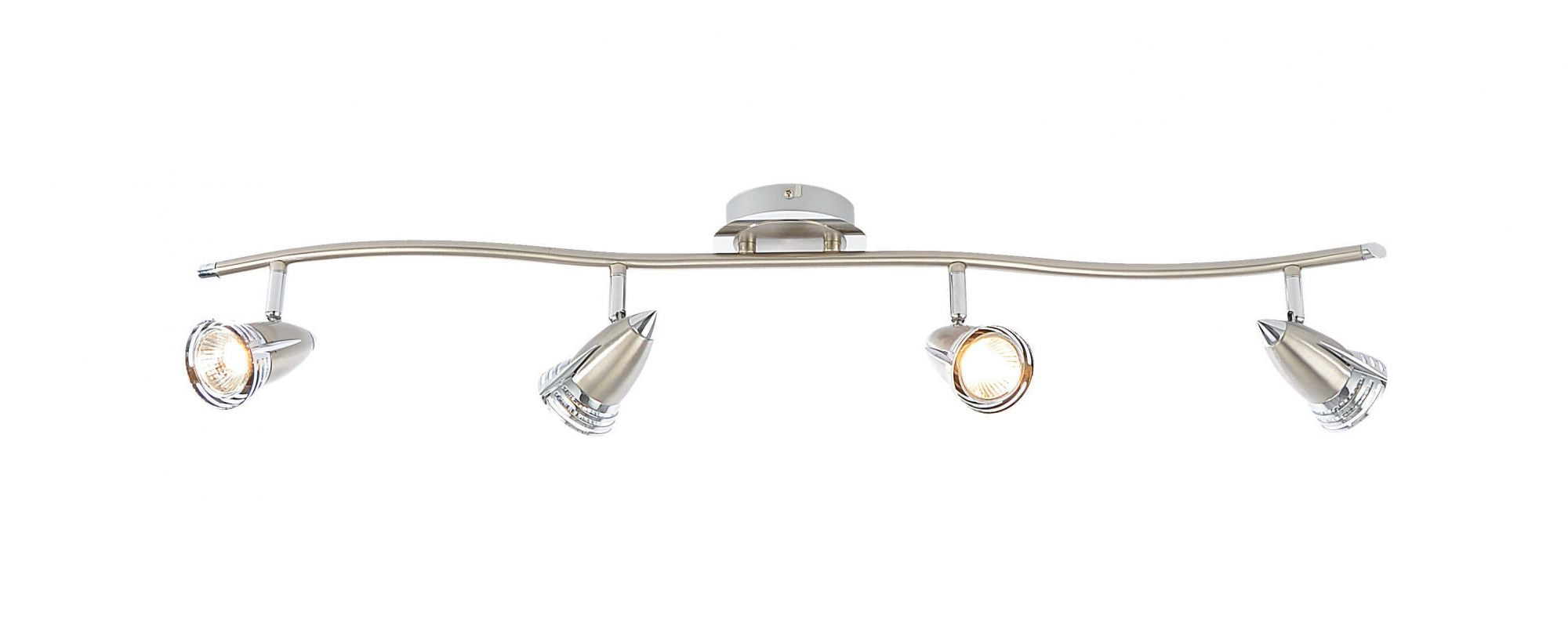 Forum INL-598410-SNIC Elara 4 x GU10 Contemporary Bar Spotlight IP20 Satin Nickel & Chrome