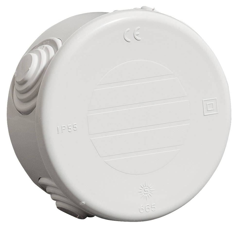 Wiska 665 WIB6 77 x 40mm Thermoplastic Circular Enclosure Light Grey IP55