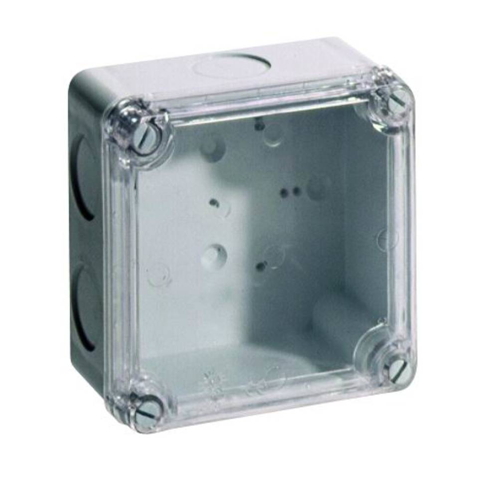 Wiska 6815LH CLWIB1 110 x 110 x 60mm Thermoplastic Clear Lid Enclosure Light Grey IP56