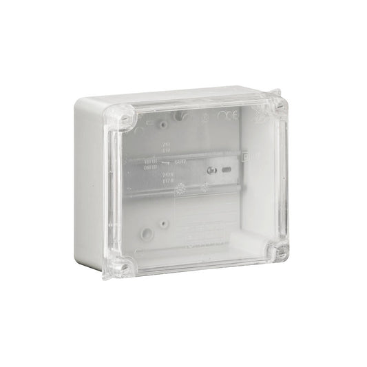 Wiska 6817LHG CLWIB3/DR 165 x 145 x 84mm Thermoplastic Clear Lid Din Rail Enclosure Light Grey IP65